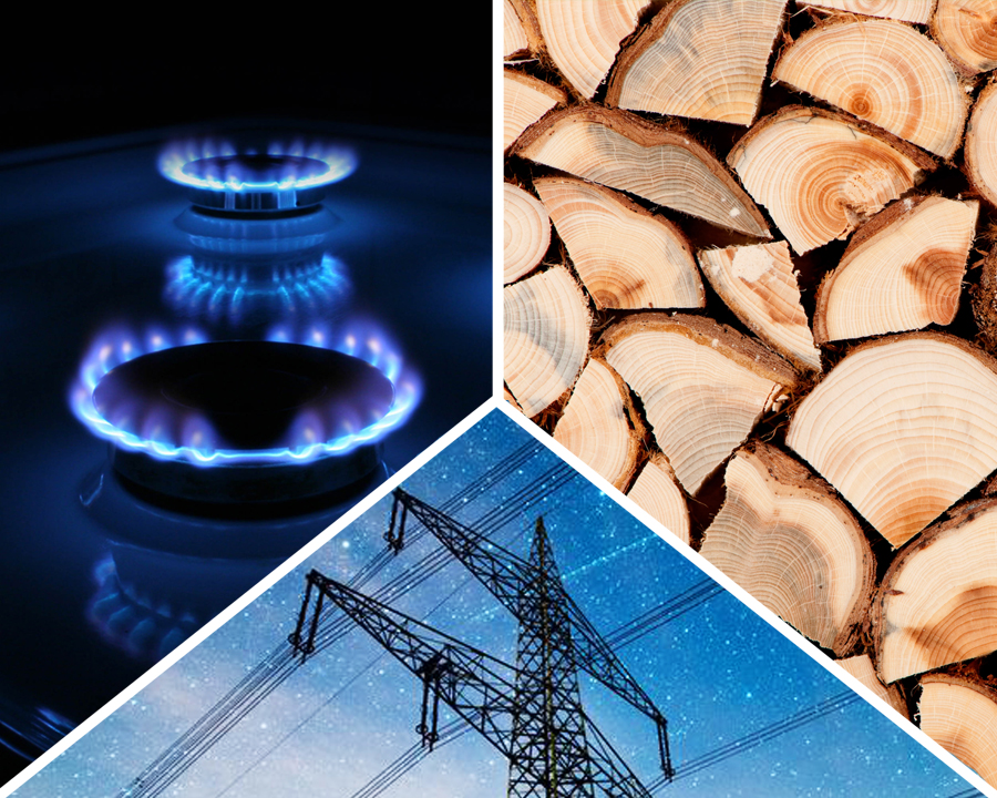 Порівняння вартості опалення на різних видах палива (газ, дрова і пелети).